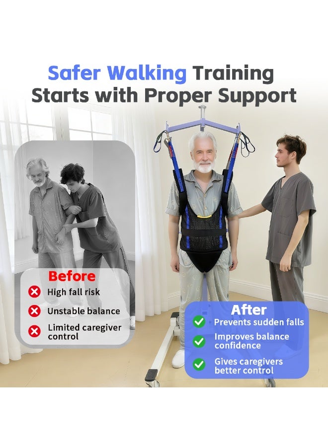 Ehucon Comfort Padded Patient Lift Walking Sling,500lbs Safety Loading Weight,Medical Hoist Standing Aids for Ambulating Support Training - Image 2